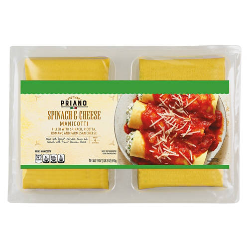 Priano Spinach and Cheese Manicotti, 19 oz